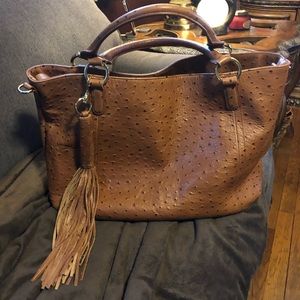 G.I.L.I. Authentic Huge Leather Ostrich print bag